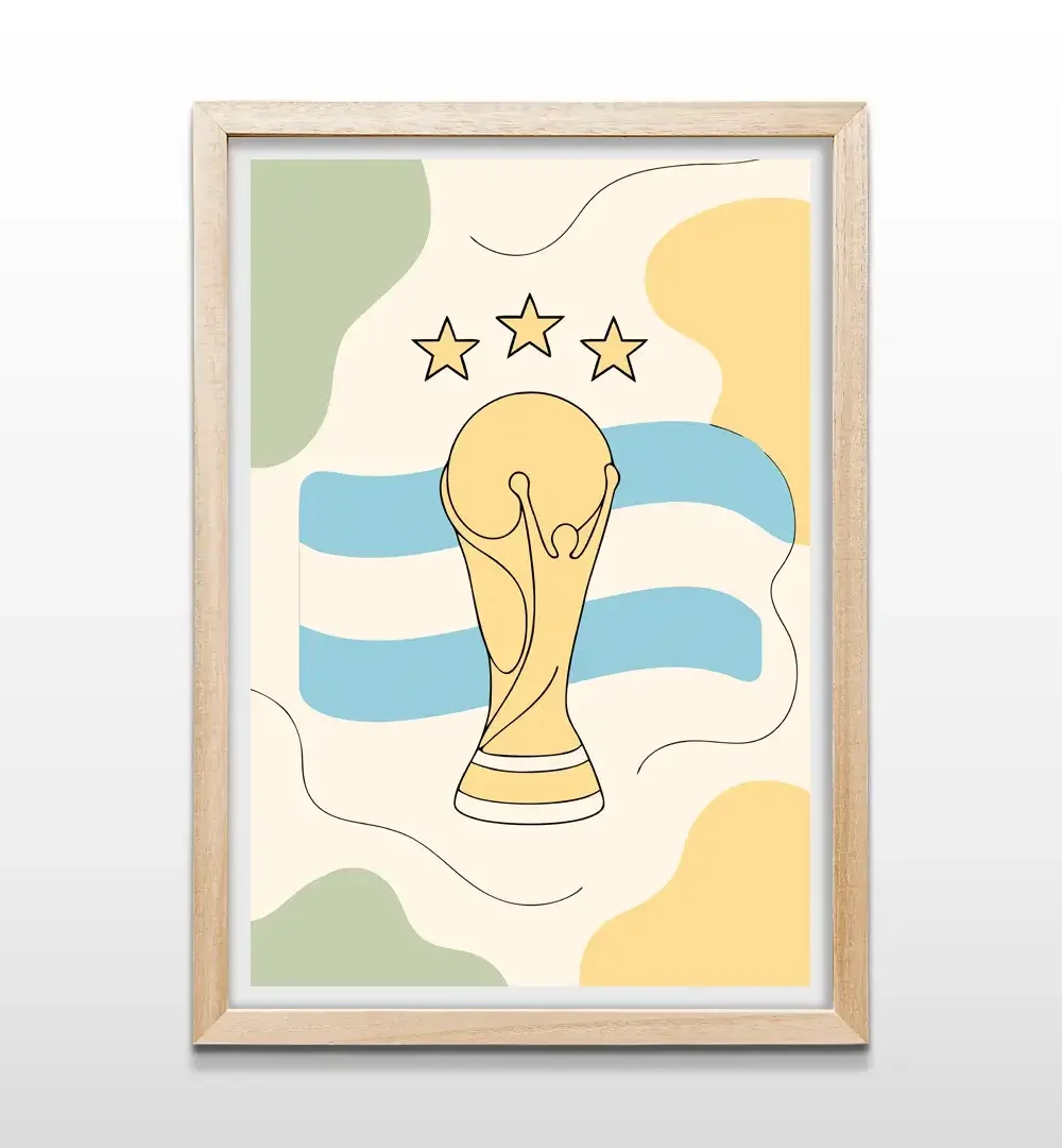 cuadro abstracto copa mundial rectangular natural