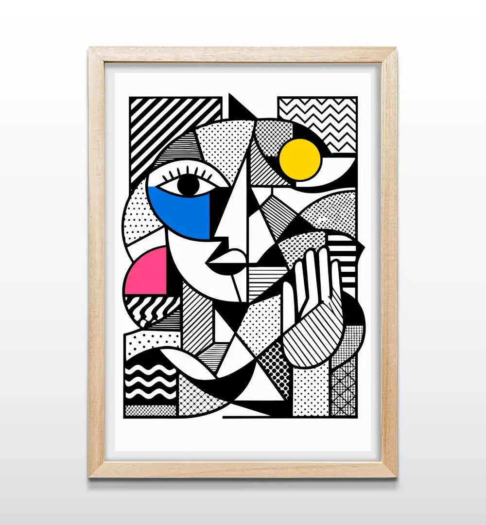 cuadro abstracto femme rectangular natural