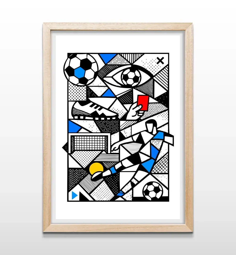 cuadro abstracto futbol rectangular natural