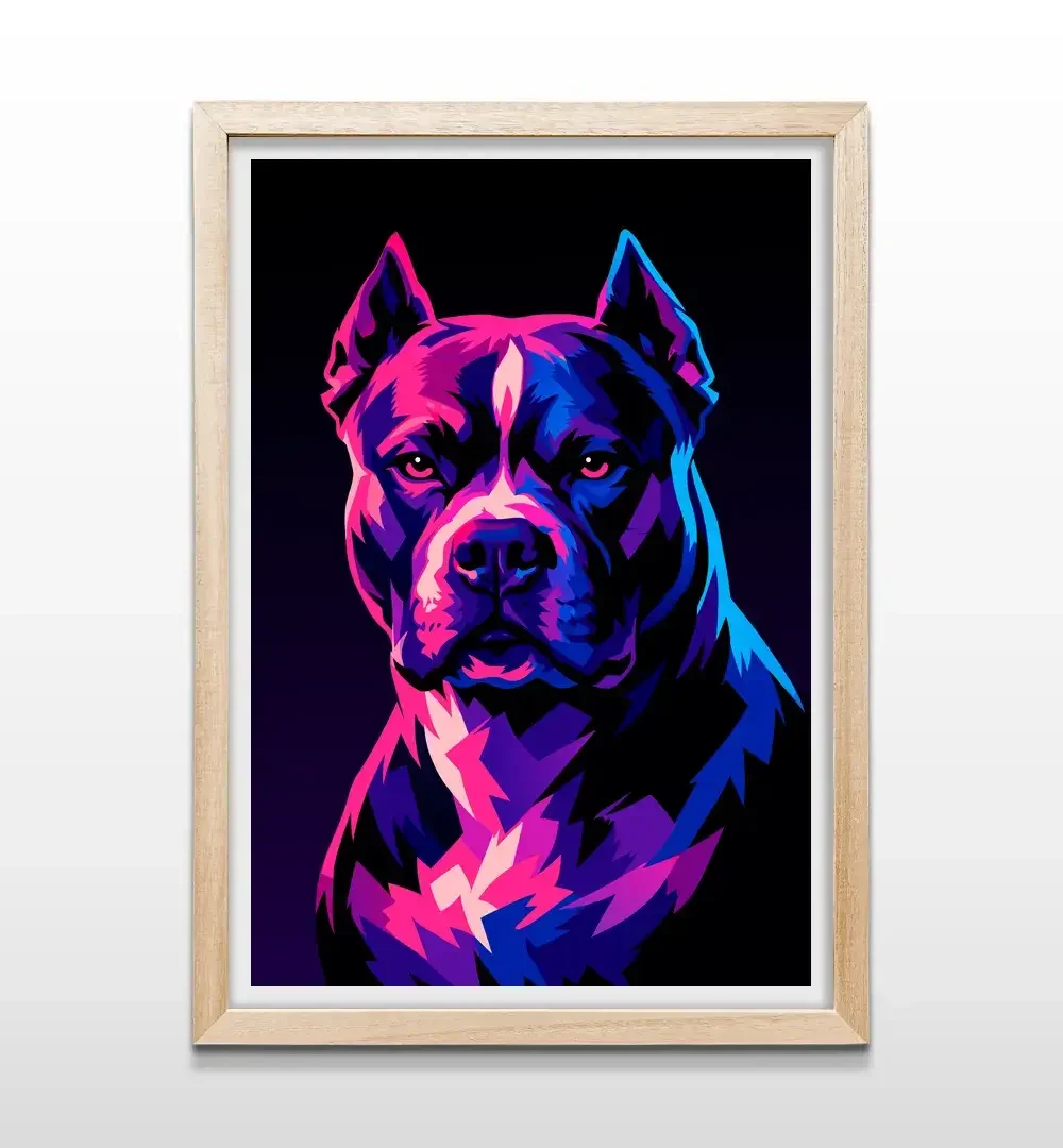 cuadro American Staffordshire Terrier rectangular natural