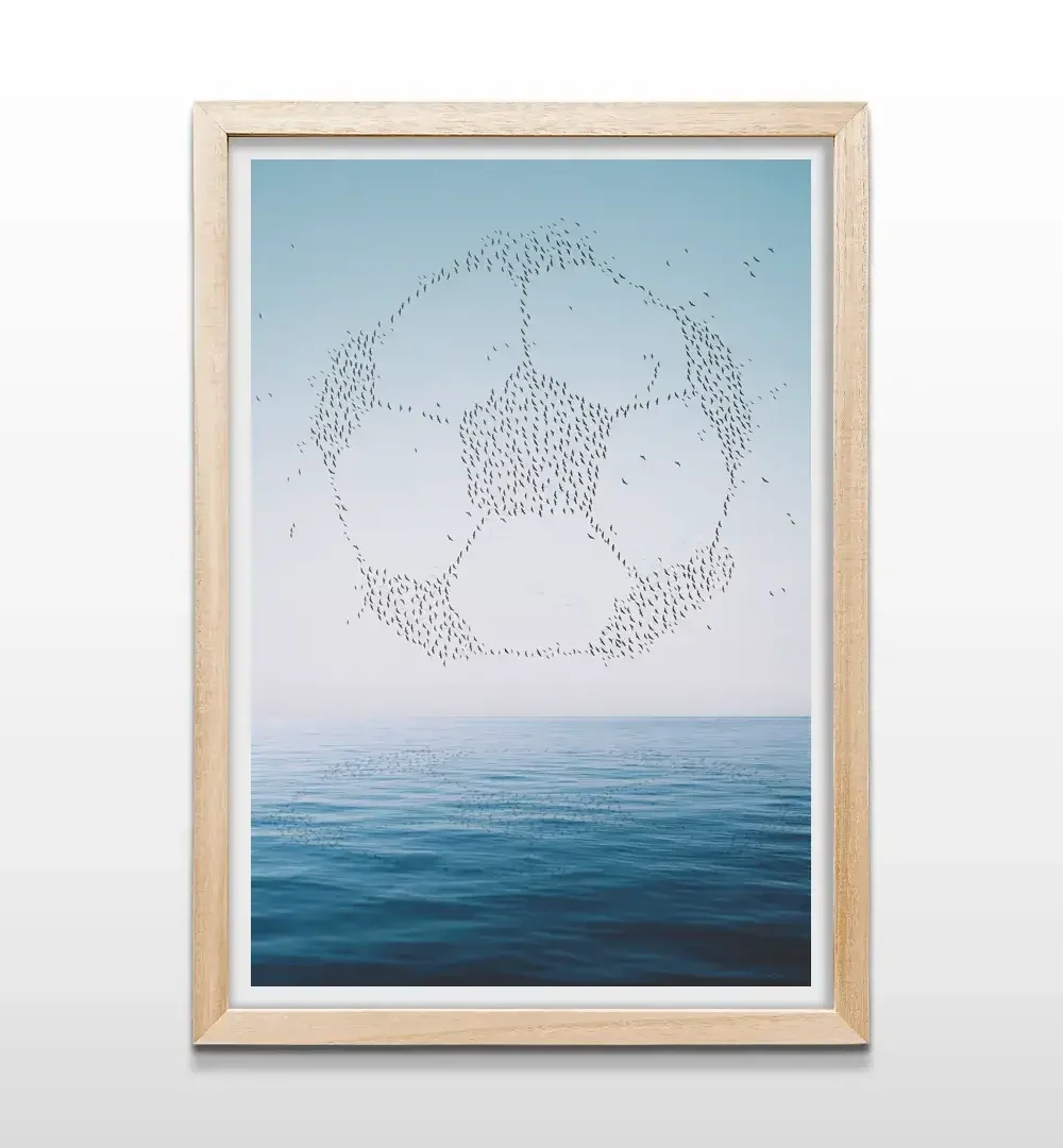 cuadro atardecer futbolístico natural