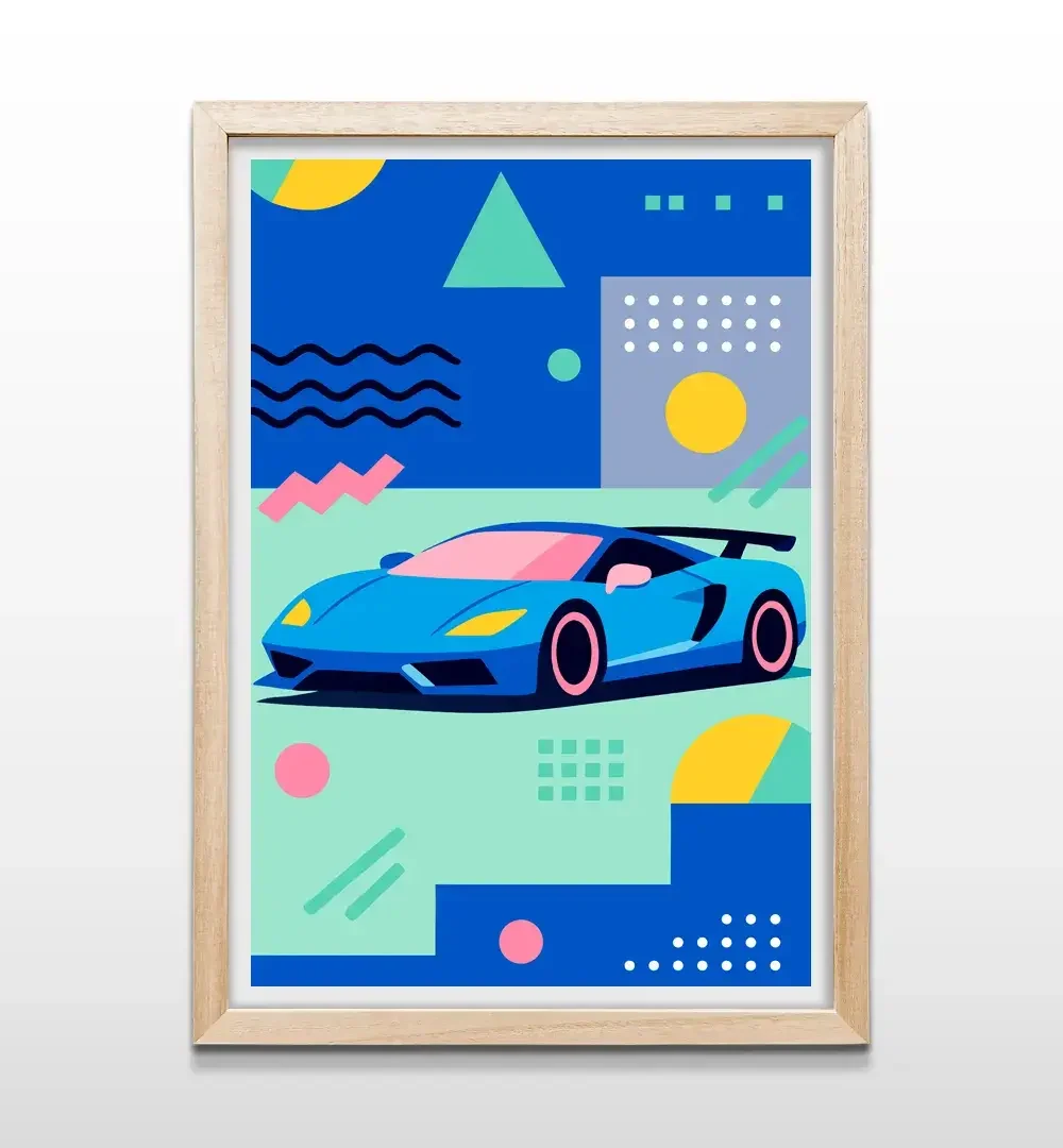 cuadro auto minimalista rectangular natural