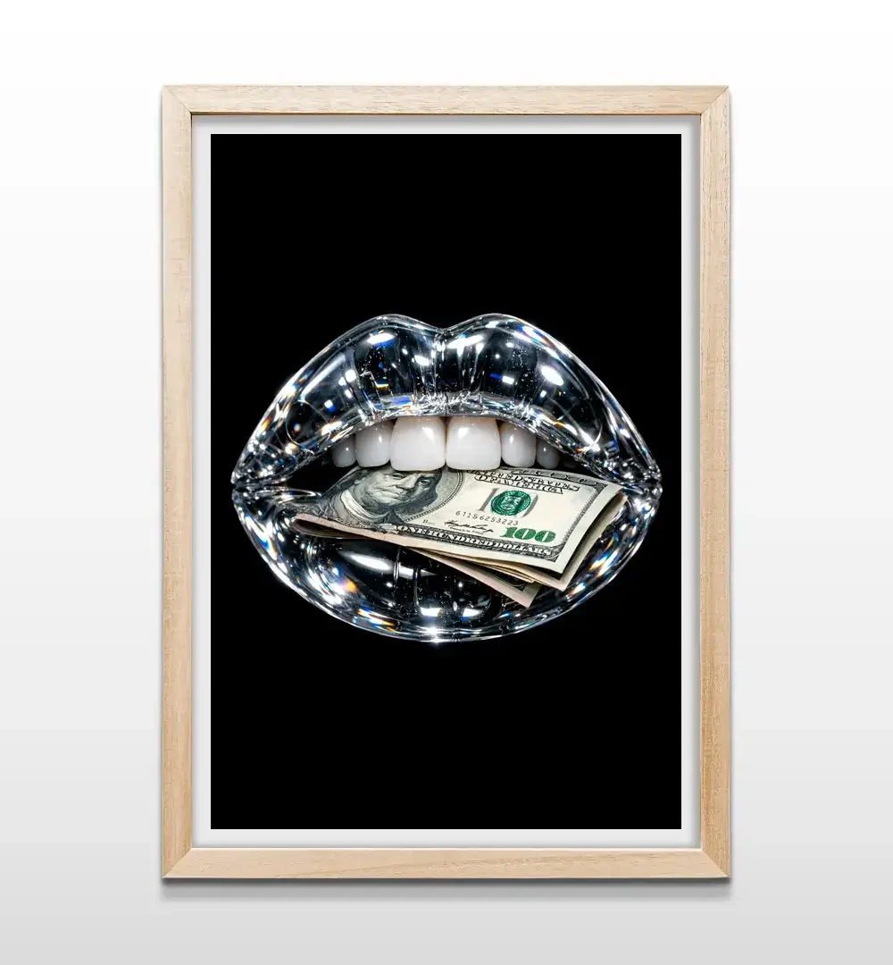 cuadro boca 100 dolares rectangular natural