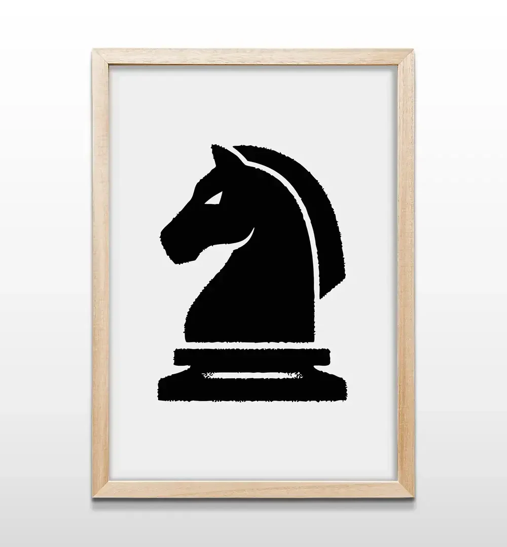 cuadro caballo ajedrez rectangular natural