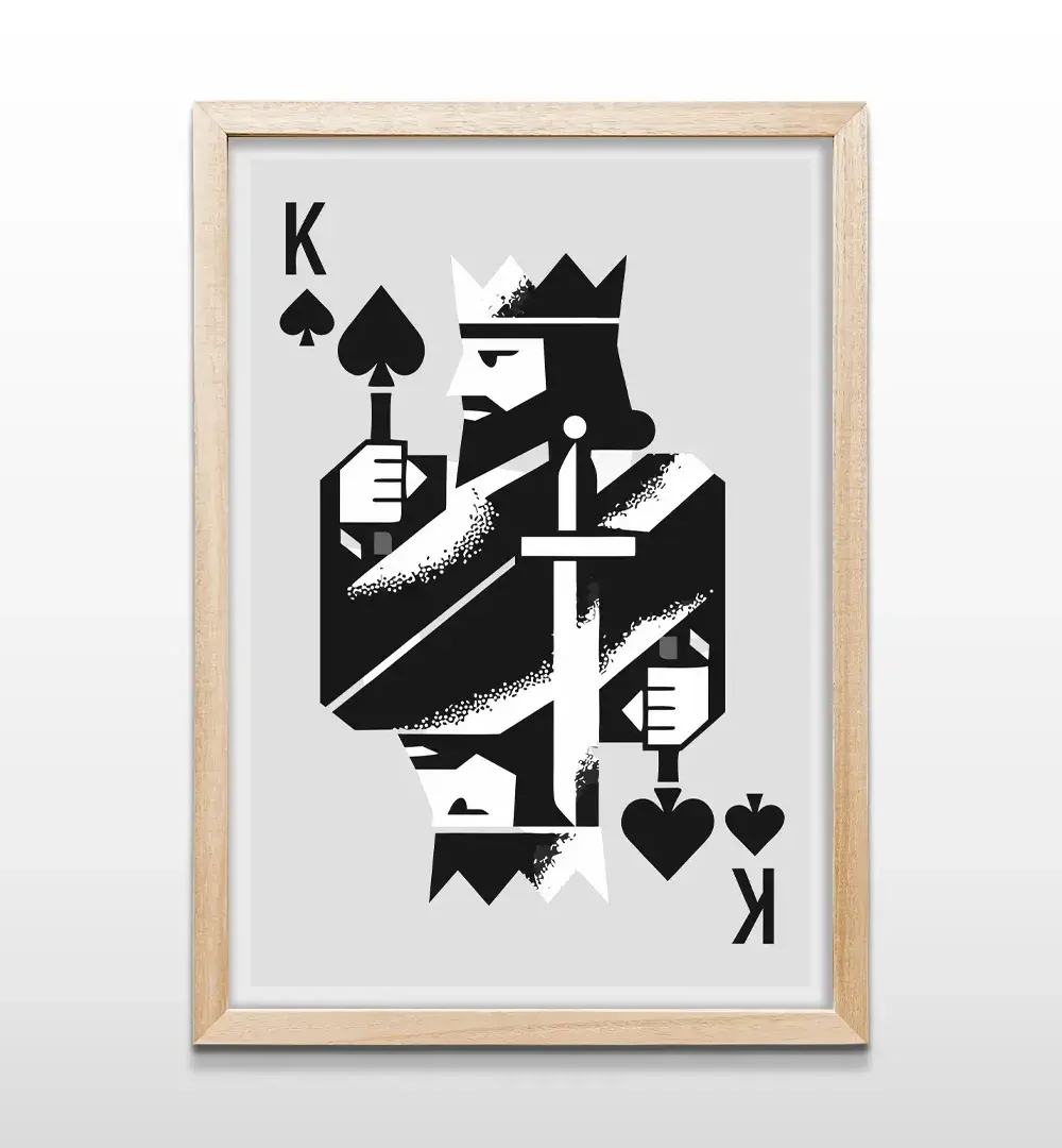 cuadro carta poker minimalista rectangular natural