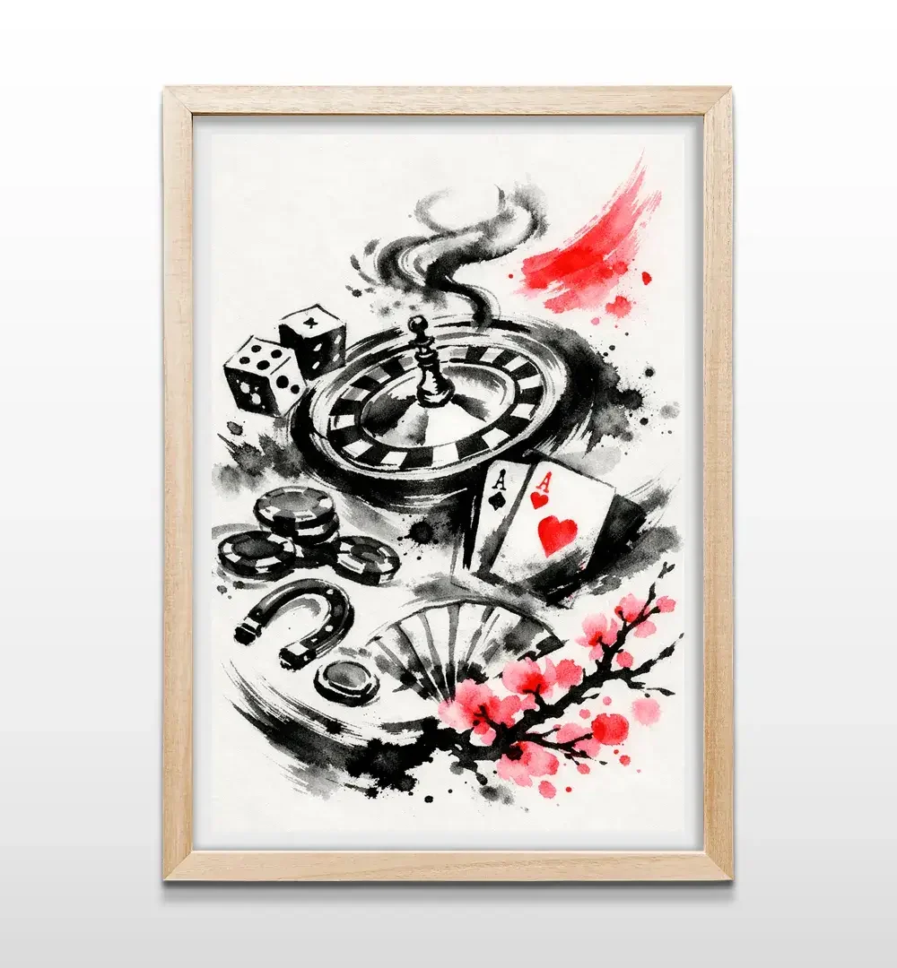 cuadro casino y fortuna rectangular natural