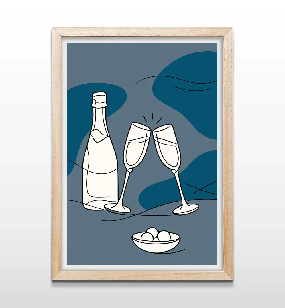 cuadro champagne night rectangular natural