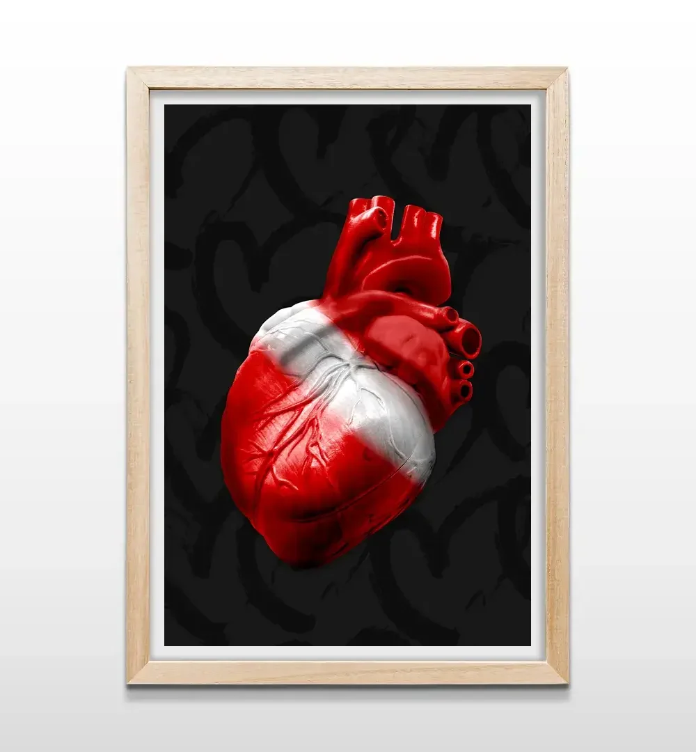 cuadro corazon independiente rectangular natural