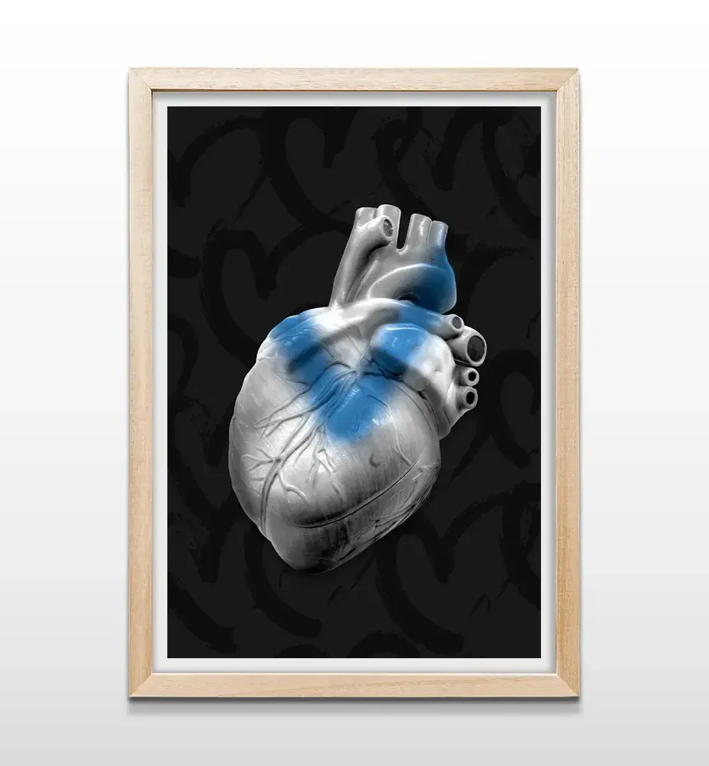 cuadro corazón fortin rectangular natural