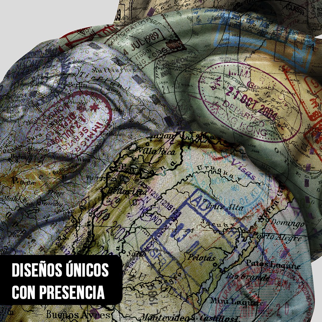 Primer plano de diseño tridimensional de un corazón anatómico cubierto con mapas del mundo y sellos de pasaportes de viaje