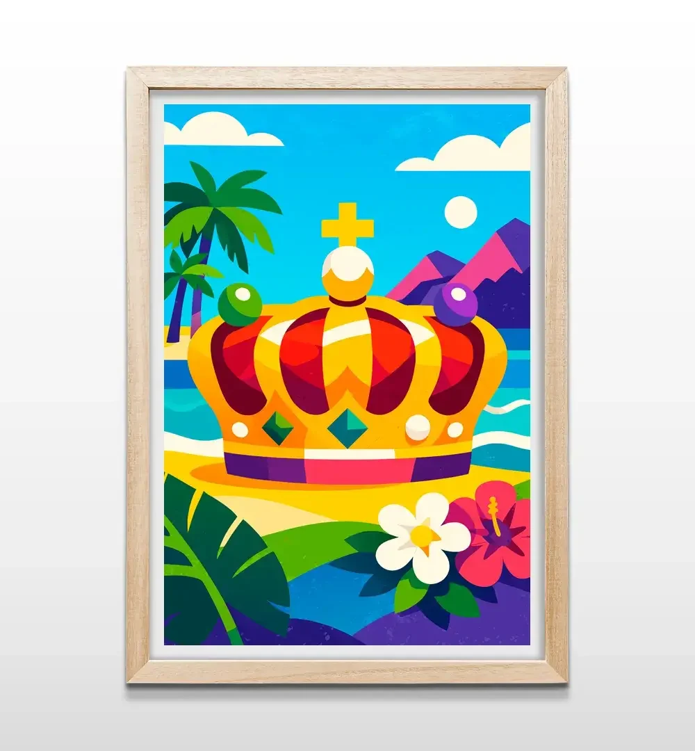 cuadro corona minimalista rectangular natural