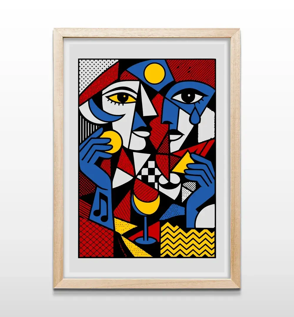 cuadro cubismo rectangular natural