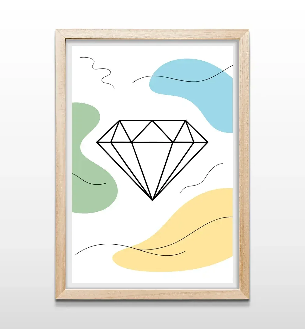 cuadro diamante minimalista rectangular natural