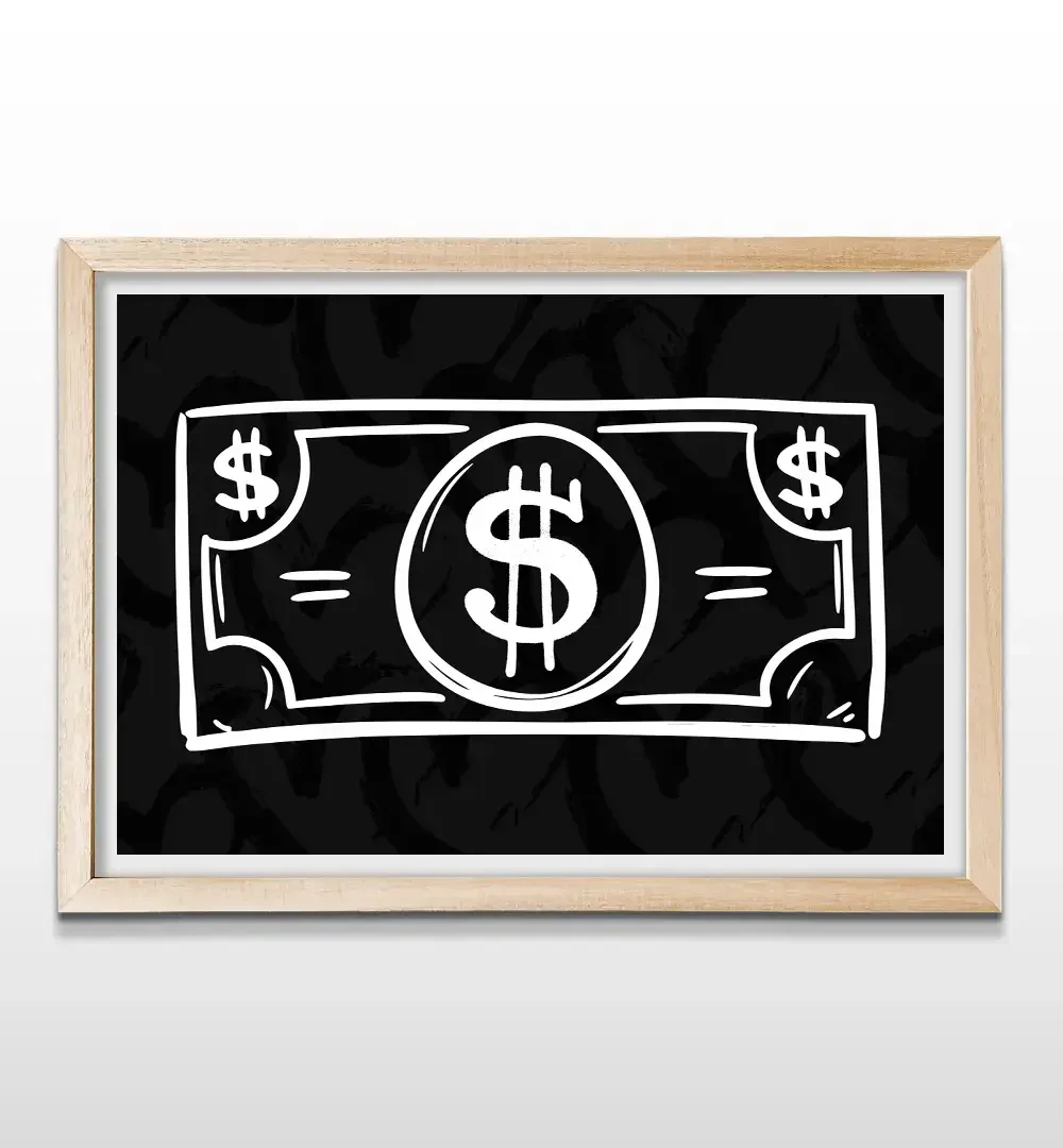 cuadro dolar minimalista rectangular natural