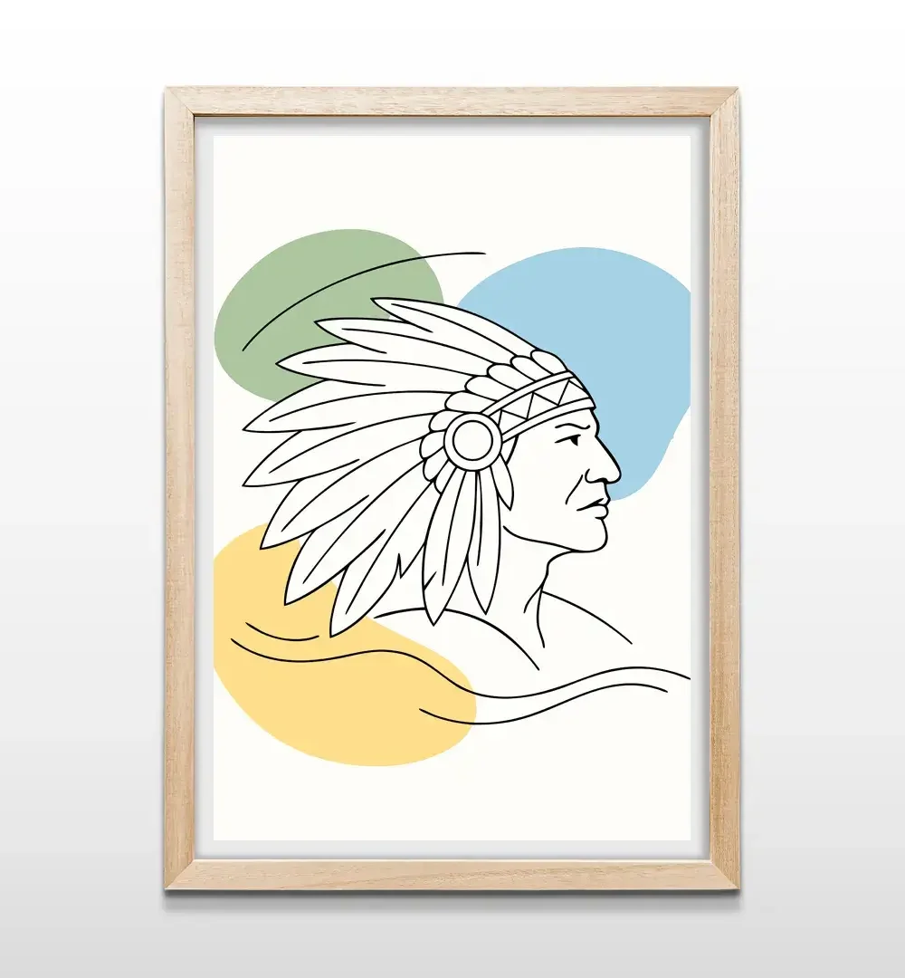 cuadro el cacique rectangular natural