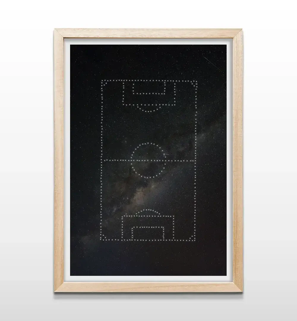 cuadro galaxia futbol rectangular natural