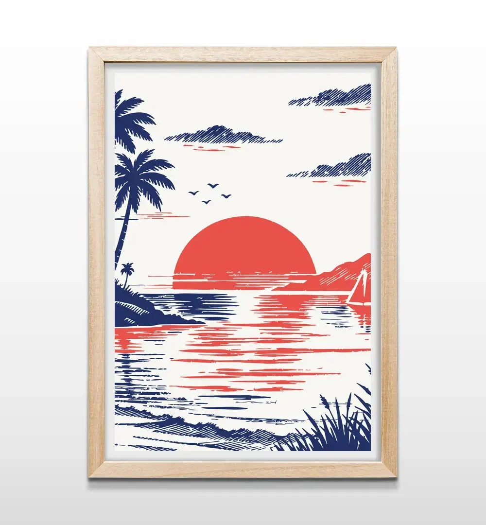 cuadro golden hour rectangular natural