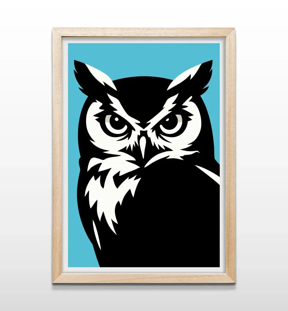 cuadro lechuza rectangular natural