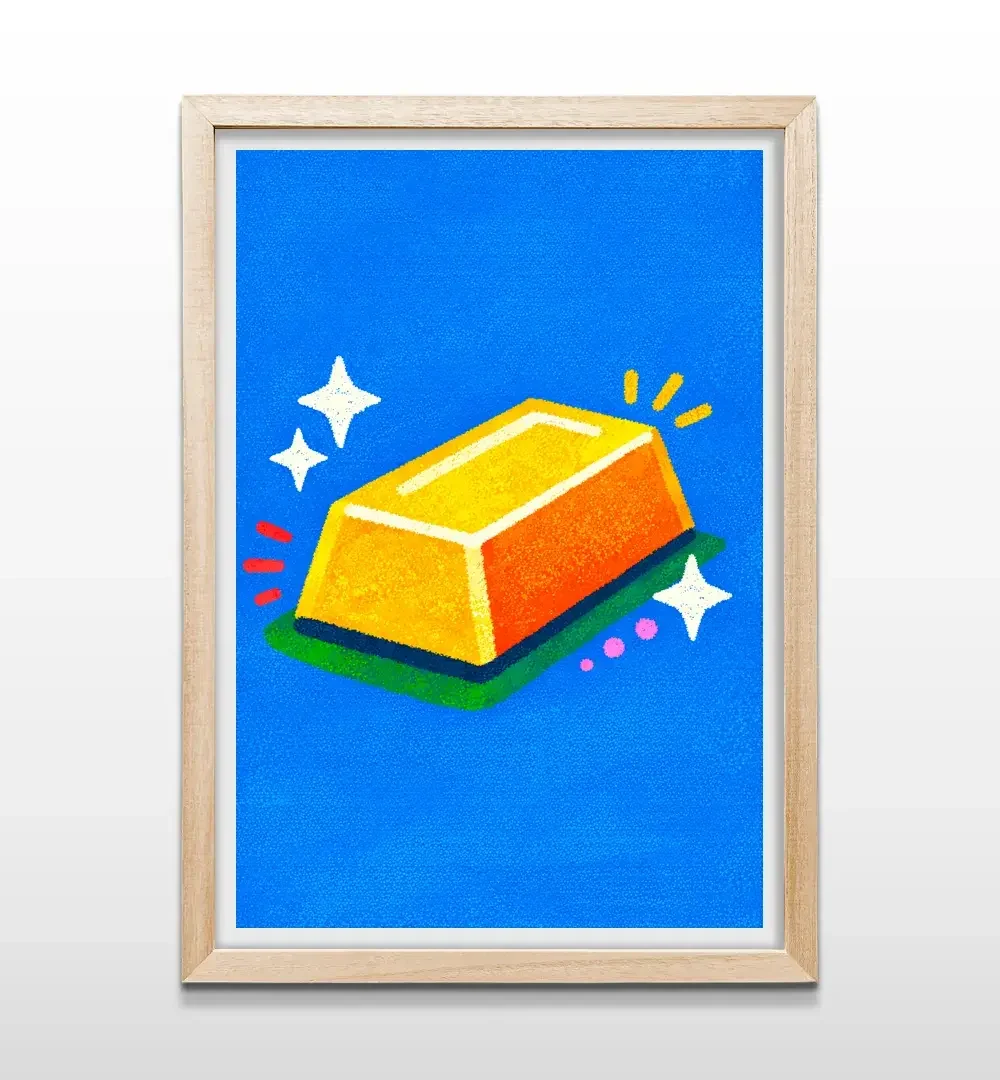 cuadro oro lingote rectangular natural