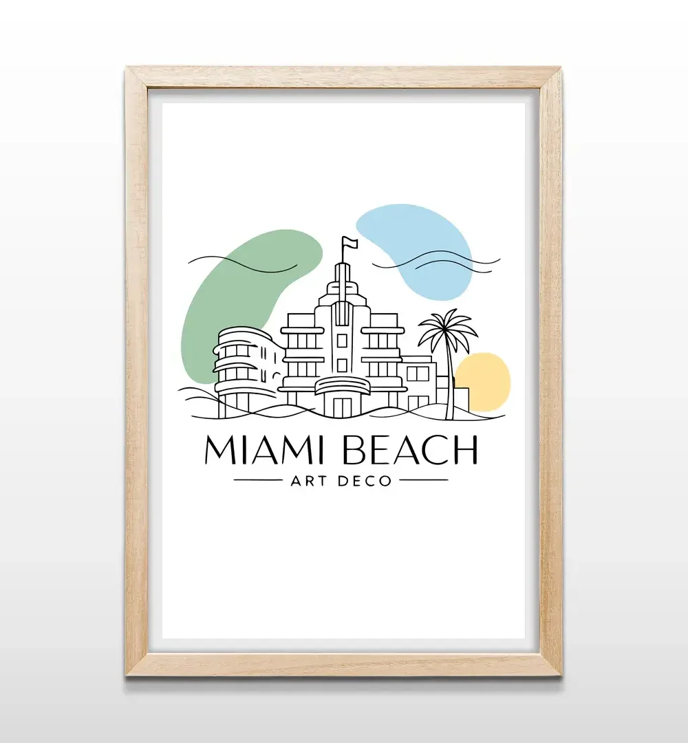 cuadro miami beach rectangular natural