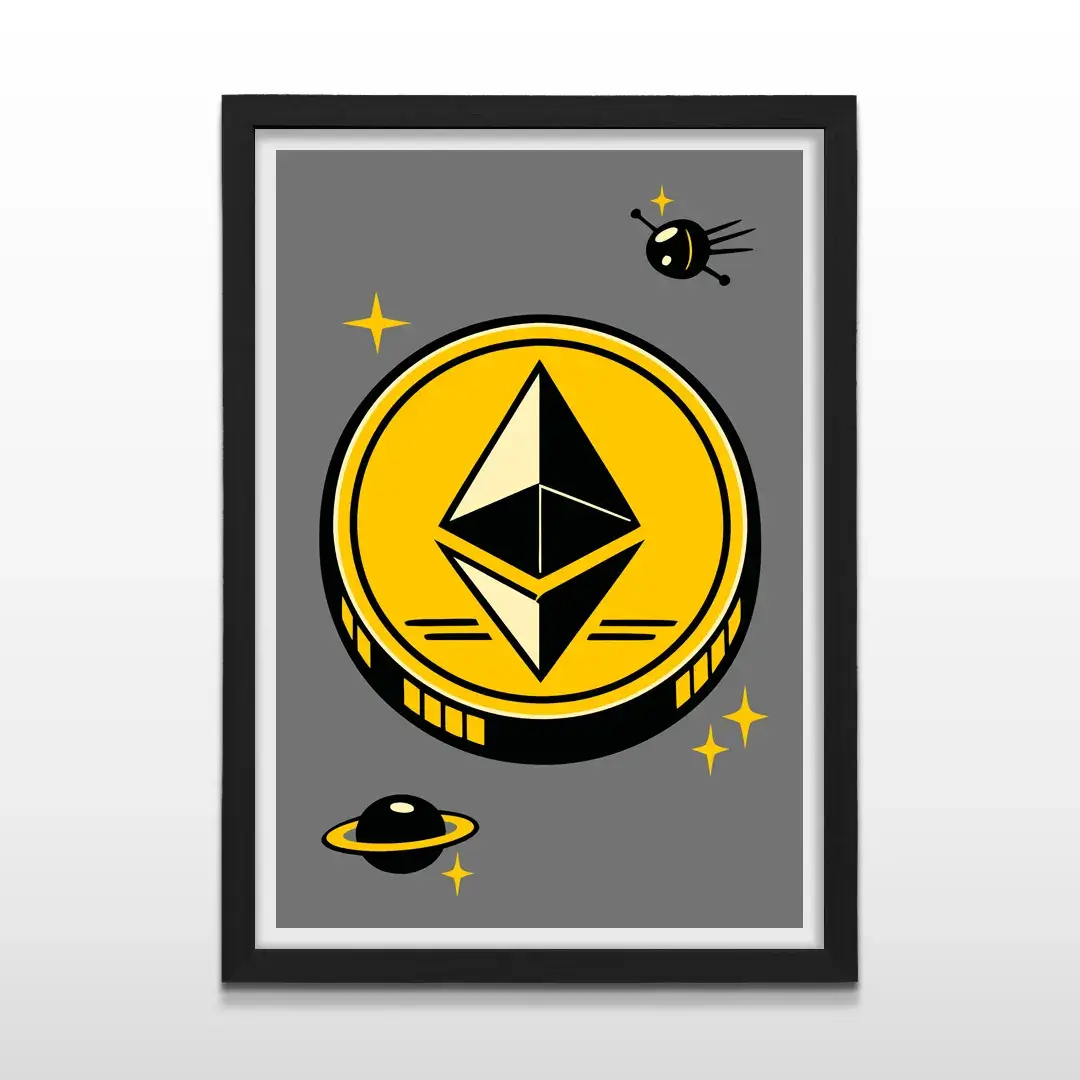 Moneda Ethereum Minimalista Cuadro Decorativo