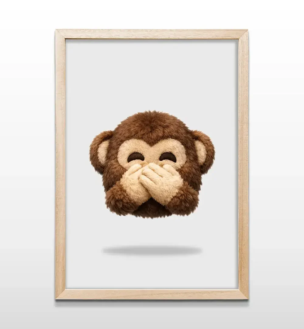 cuadro mono sabio no decir rectangular natural