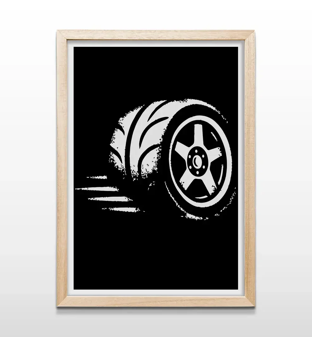 cuadro neumatico de carrera rectangular natural