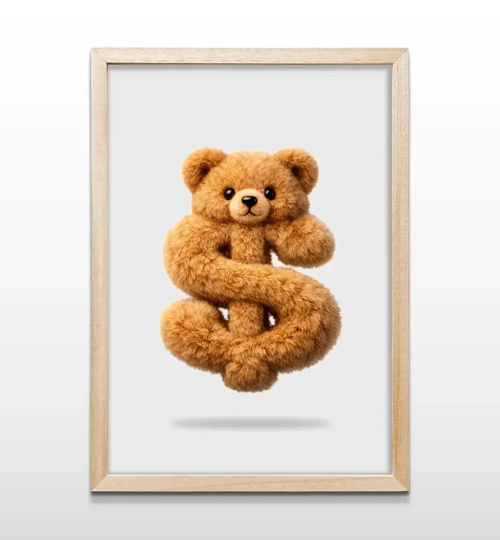 cuadro oso dolar rectangular natural