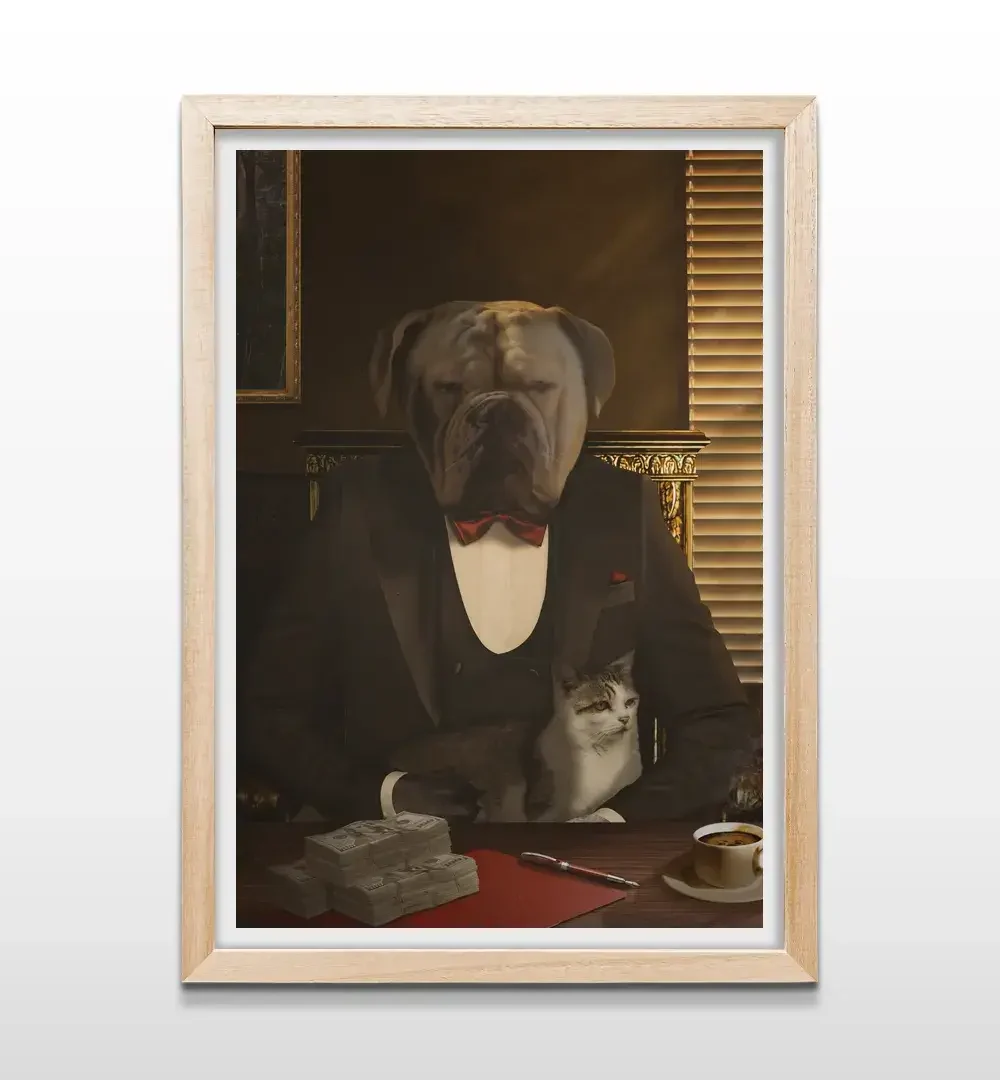 cuadro perro don vito rectangular natural