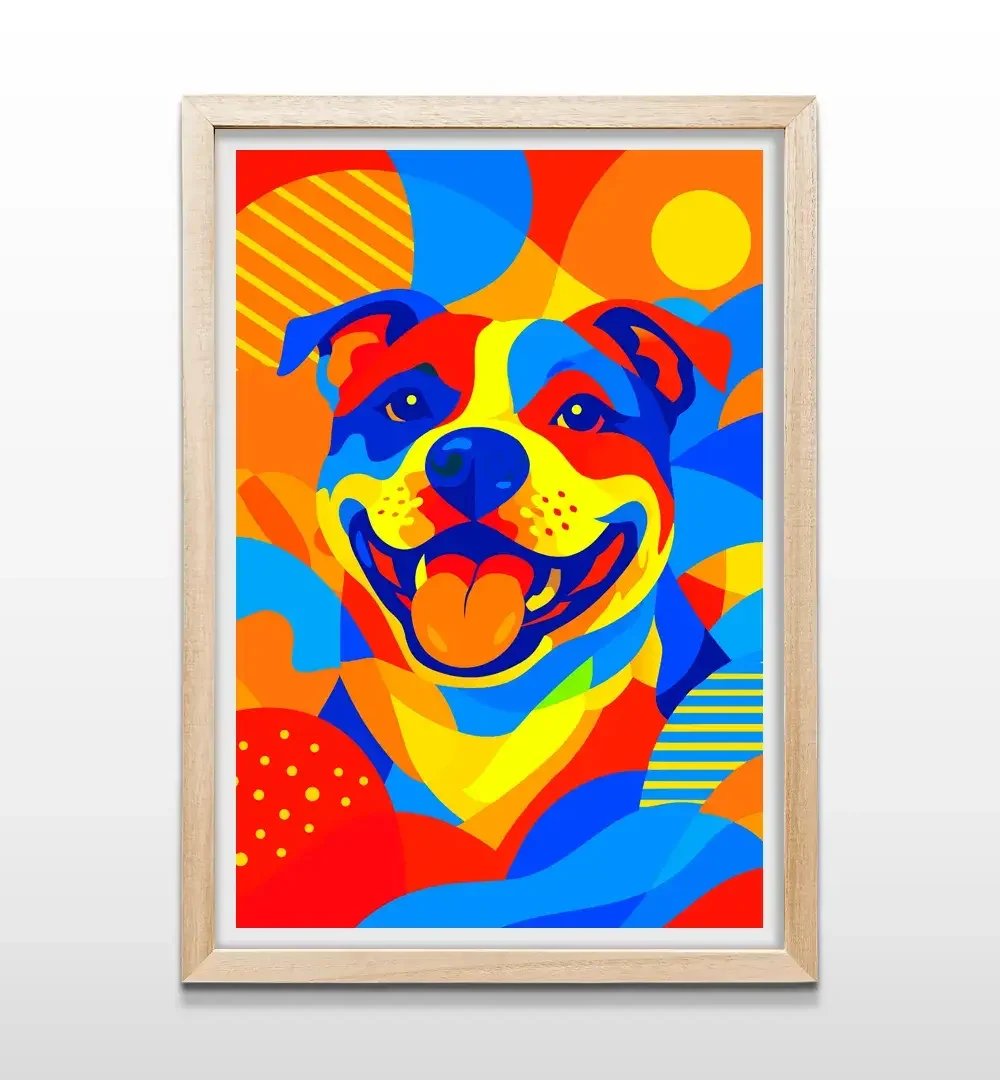 cuadro pitbull rectangular natural