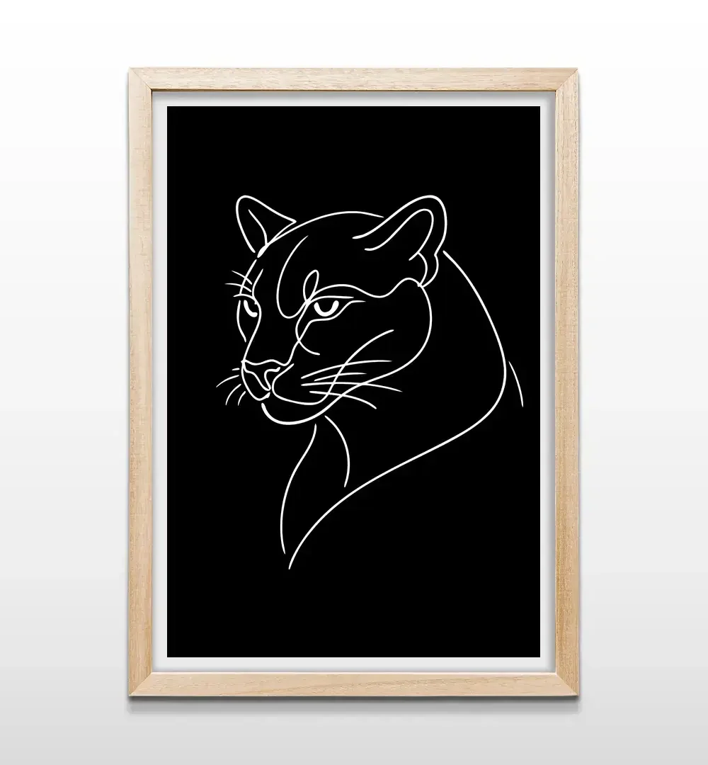 cuadro puma rectangular natural