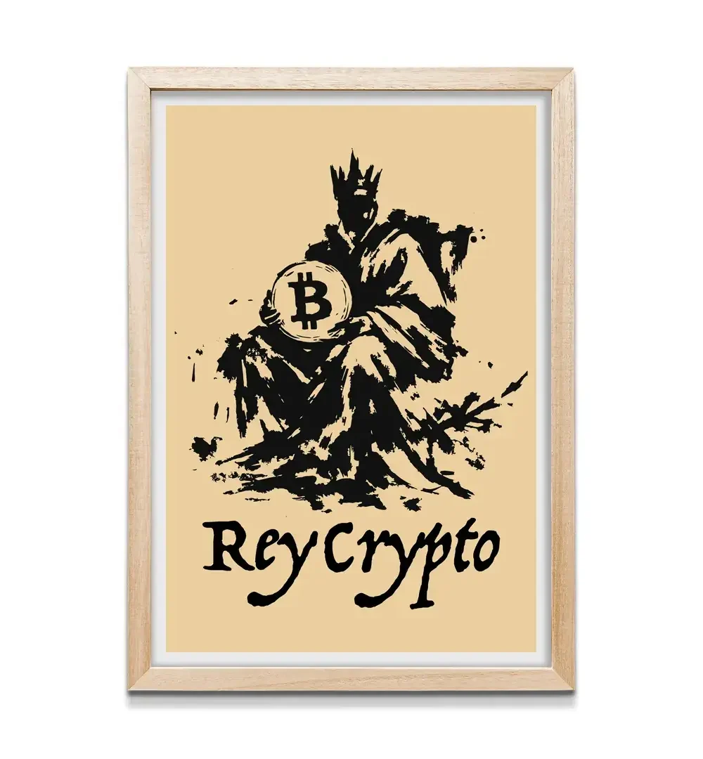 cuadro rey crypto rectangular natural
