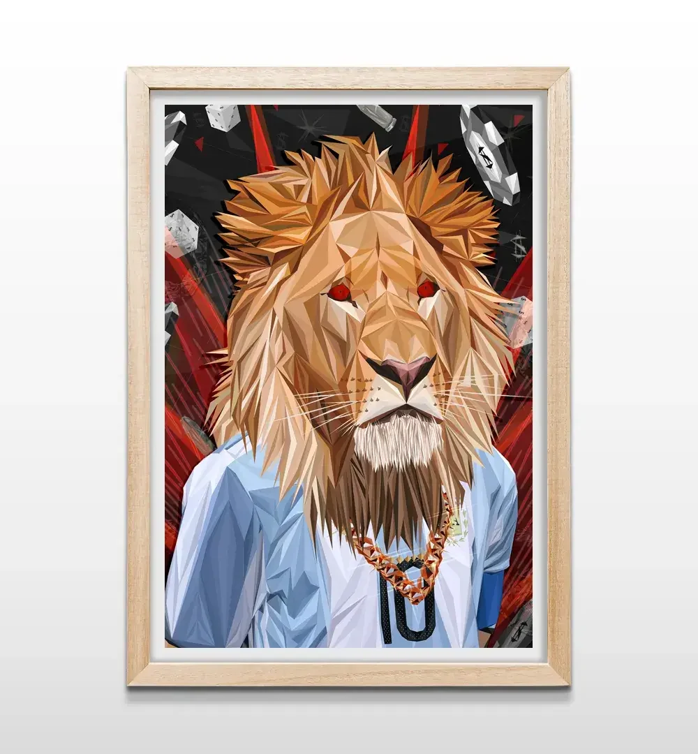 cuadro rey lionel rectangular natural