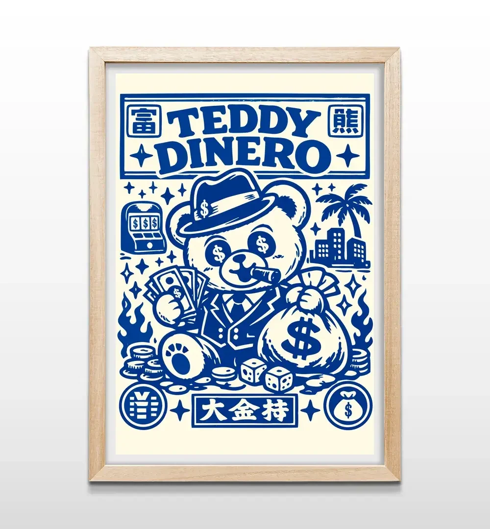 cuadro teddy dinero natural