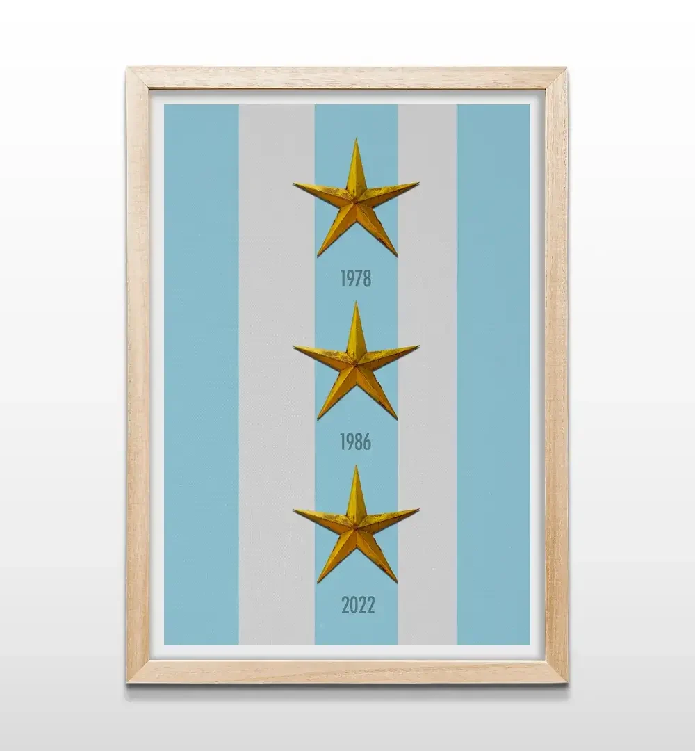 cuadro tres estrellas rectangular natural