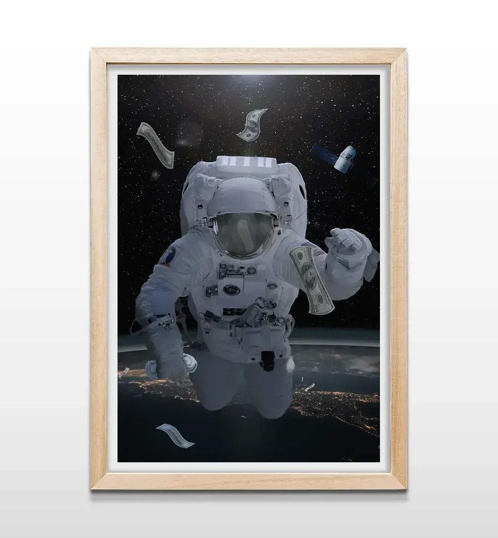 cuadro astronauta rectangular natural
