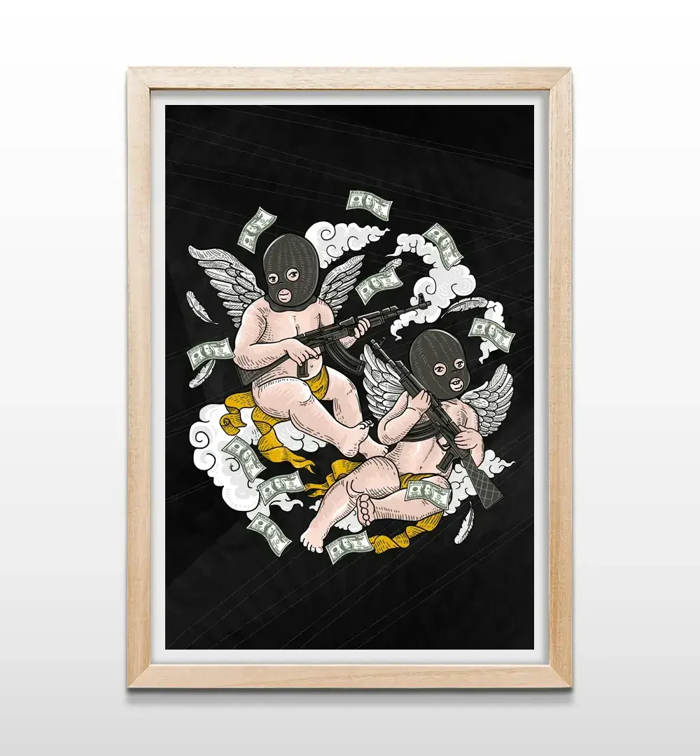 cuadro bandidos rectangular natural