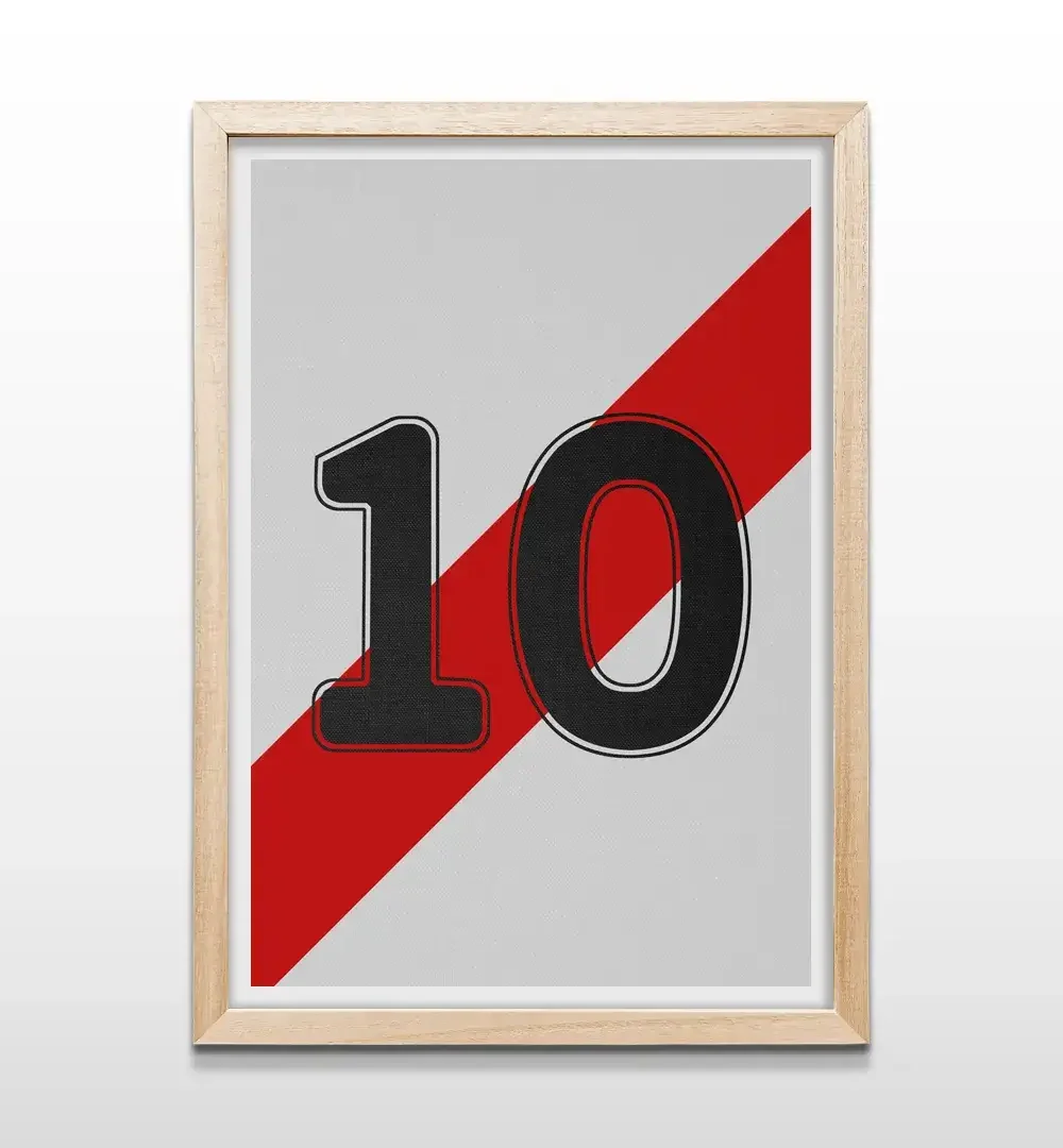 cuadro camiseta 10 de river natural