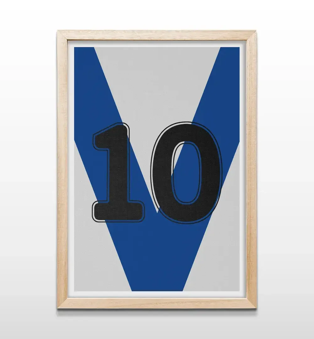 cuadro camiseta 10 de velez natural