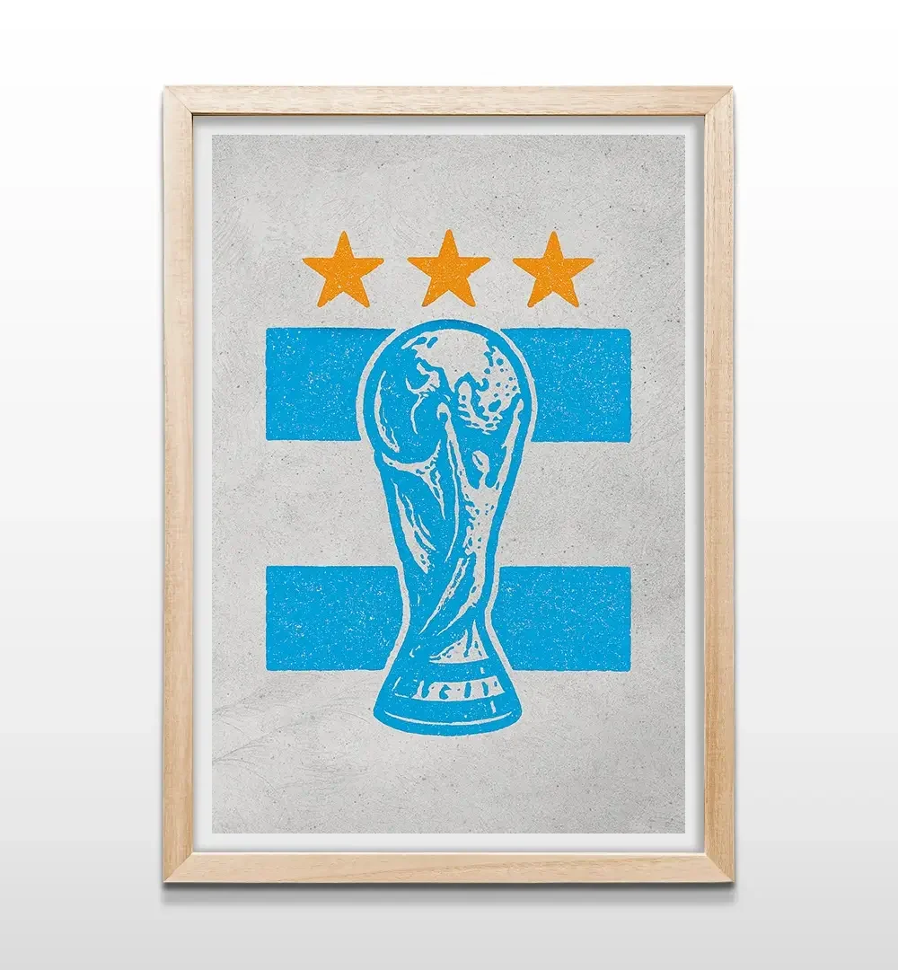 cuadro copa del mundo rectangular natural