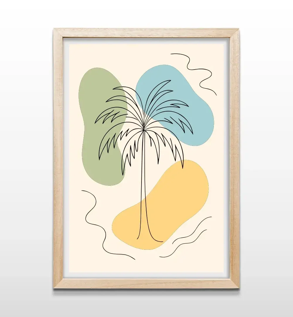 cuadro palmera rectangular natural