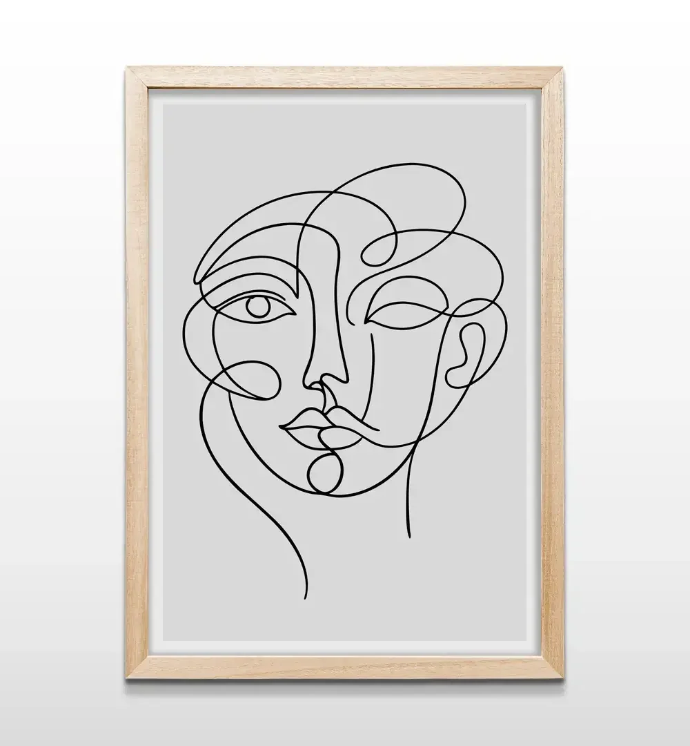 cuadro retrato minimalista rectangular natural