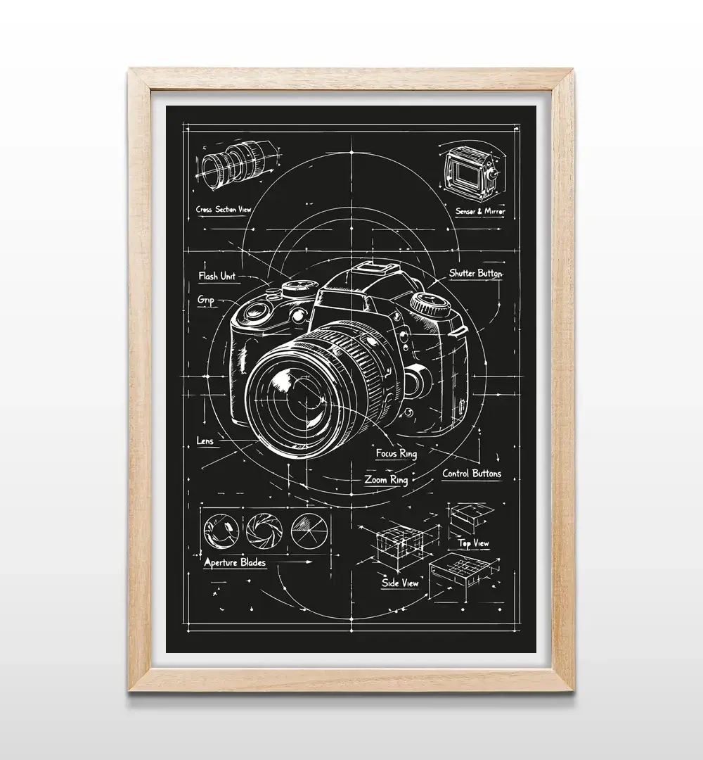 cuadro camara de fotos rectangular natural