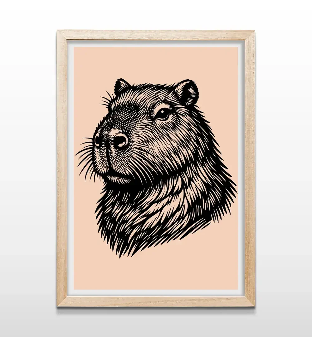 cuadro carpincho rectangular natural