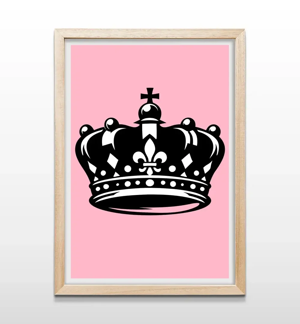 cuadro corona reina rectangular natural