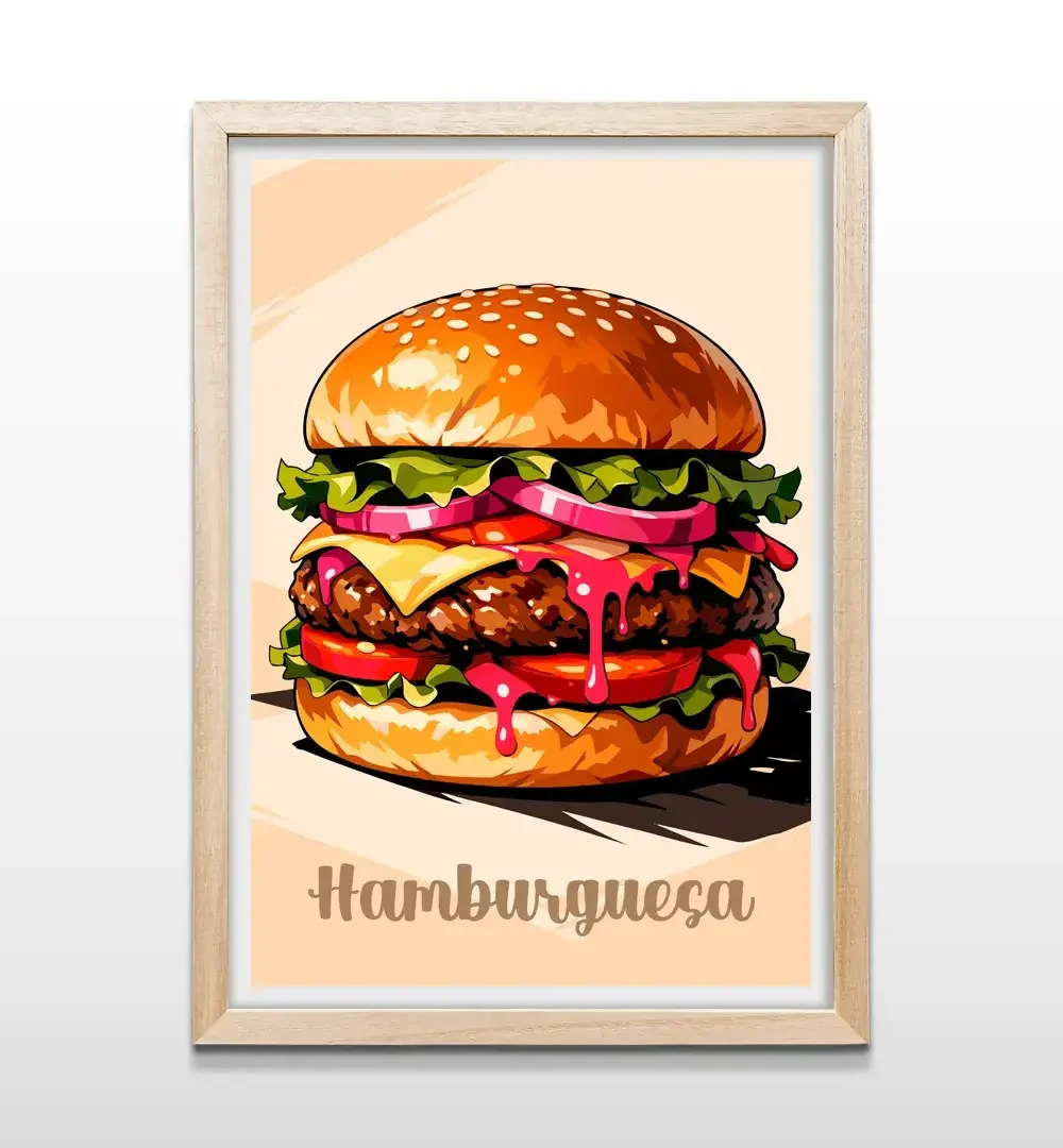 cuadro hamburguesa rectangular natural