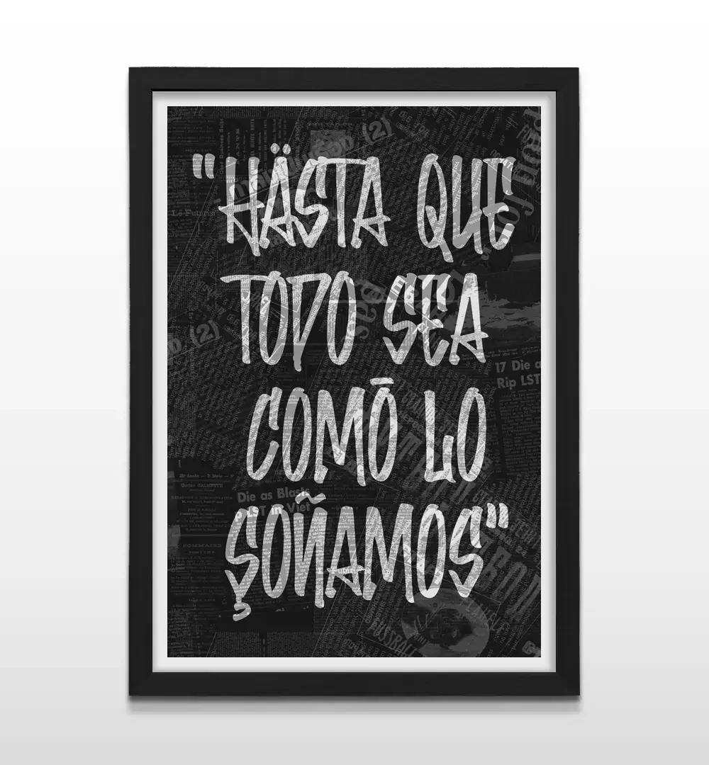 Cuadro moderno con frase de superación y marco negro, decoración minimalista de alto impacto y regalo ideal para emprendedores