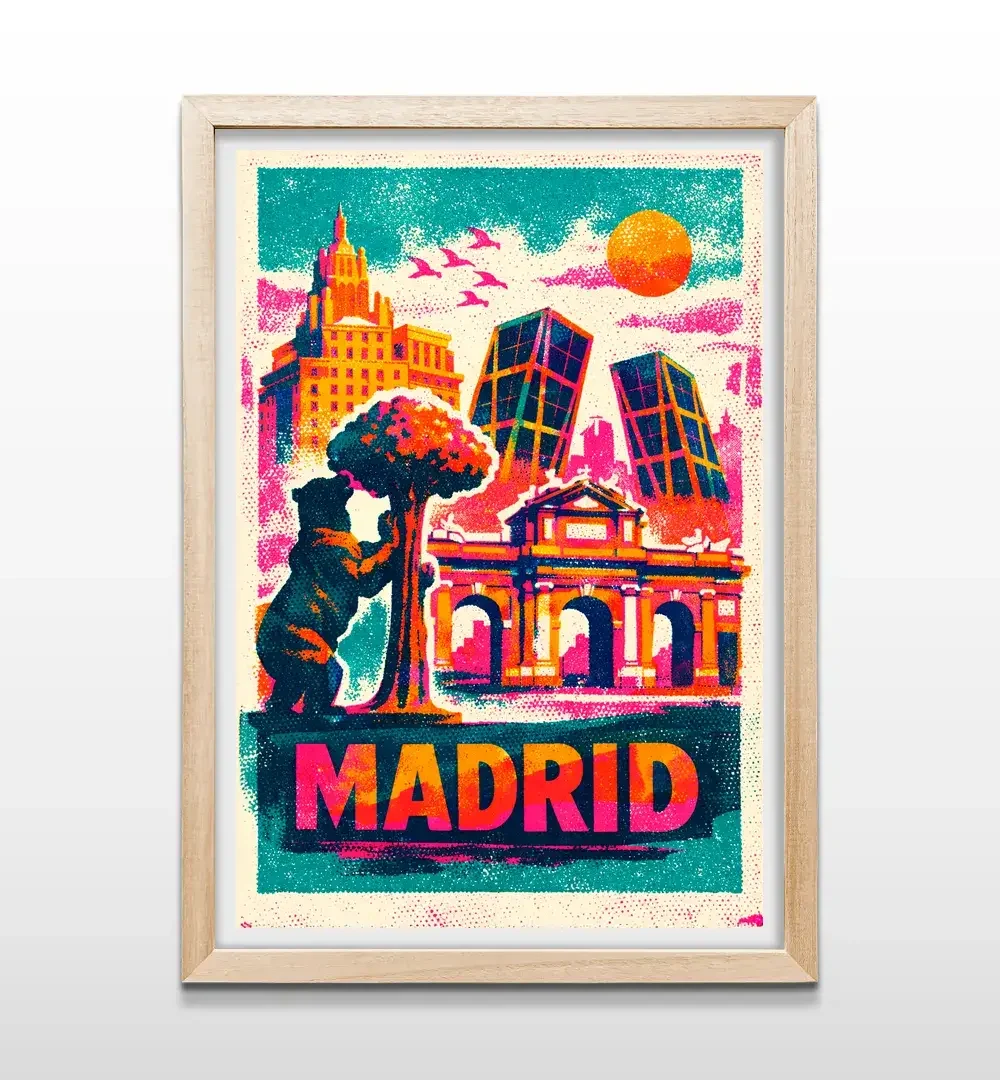 cuadro madrid rectangular natural