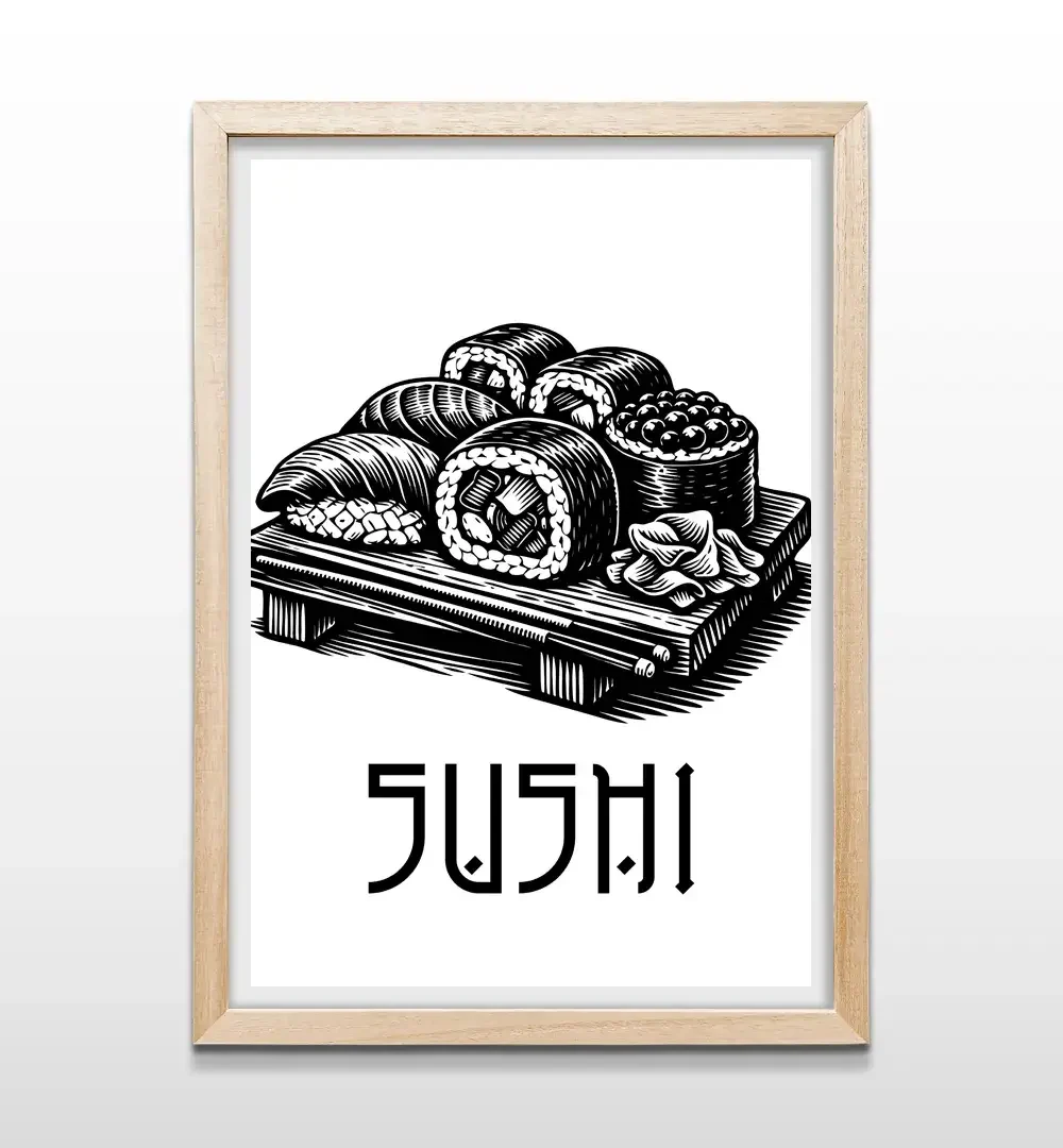 cuadro sushi rectangular natural