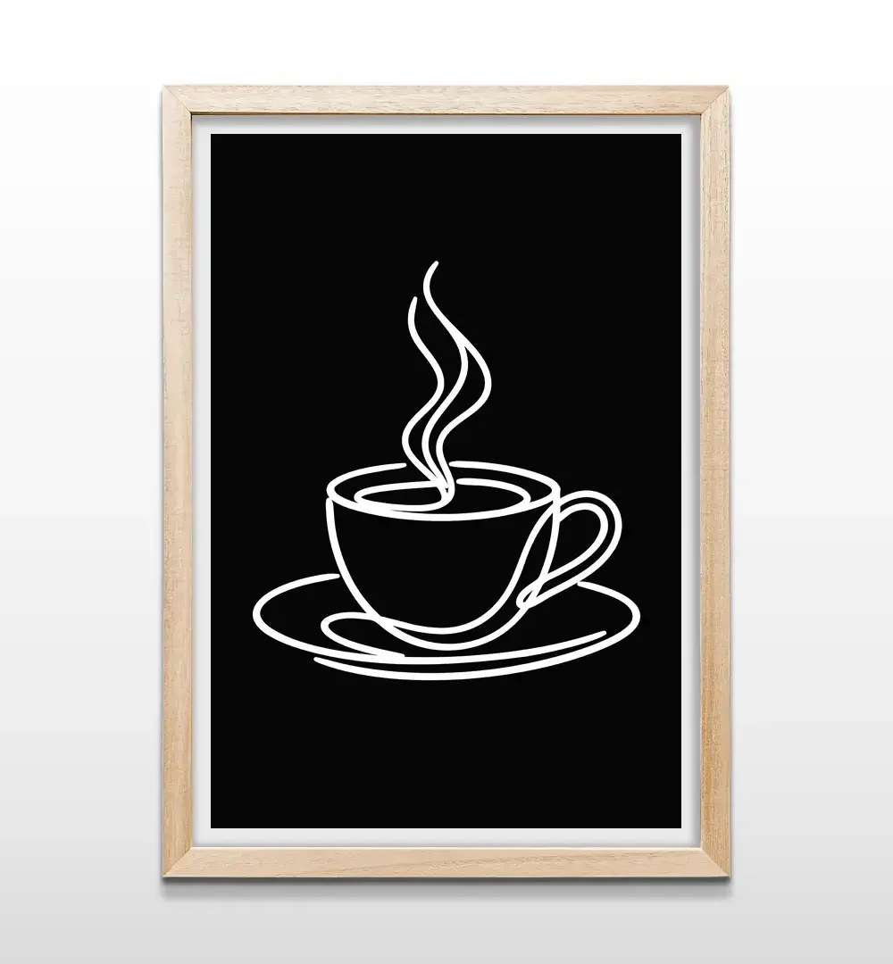 cuadro taza de cafe rectangular natural